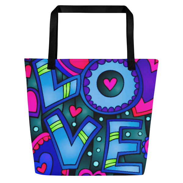 Honey love All-Over Print Large Tote Bag