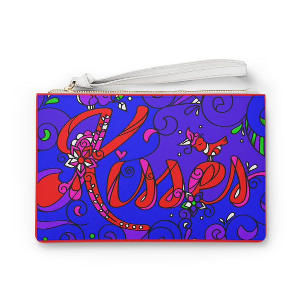 Blue kisses Clutch Bag