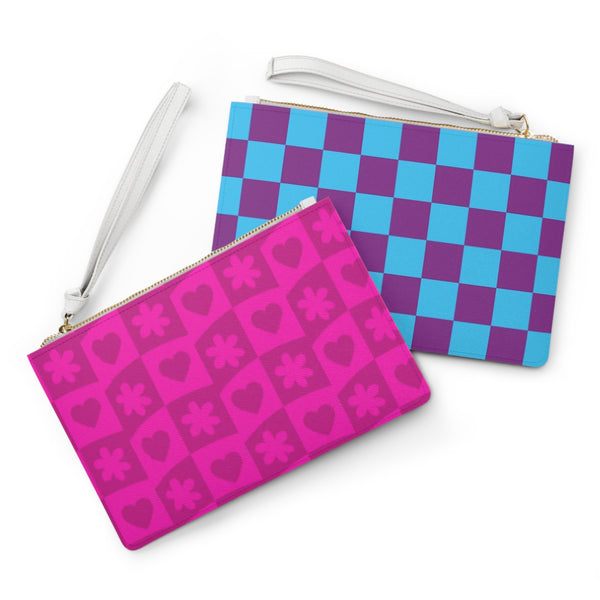 Hot pink Blue Clutch Bag